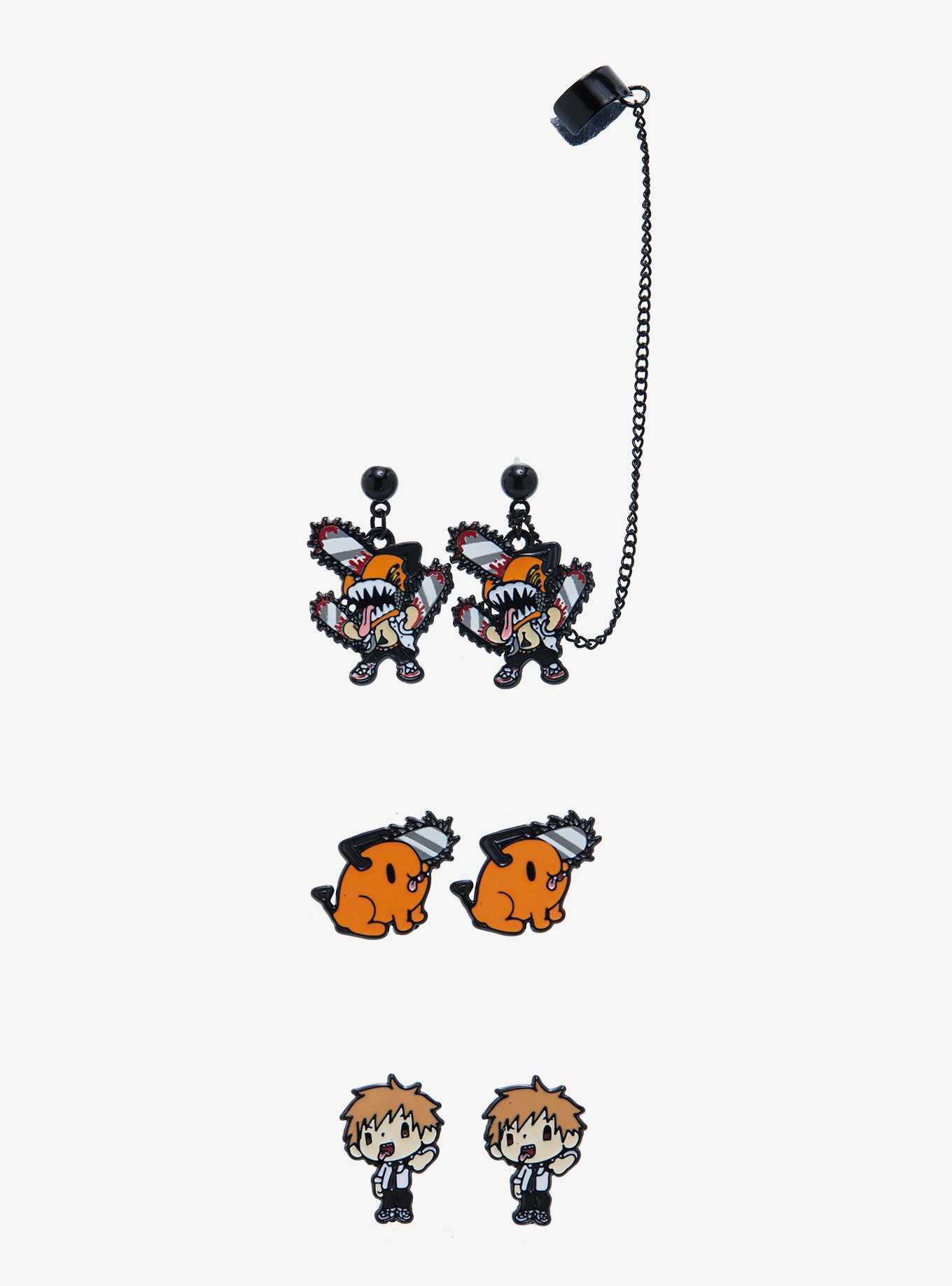 Chainsaw Man Character Stud & Cuff Earring Set, , hi-res