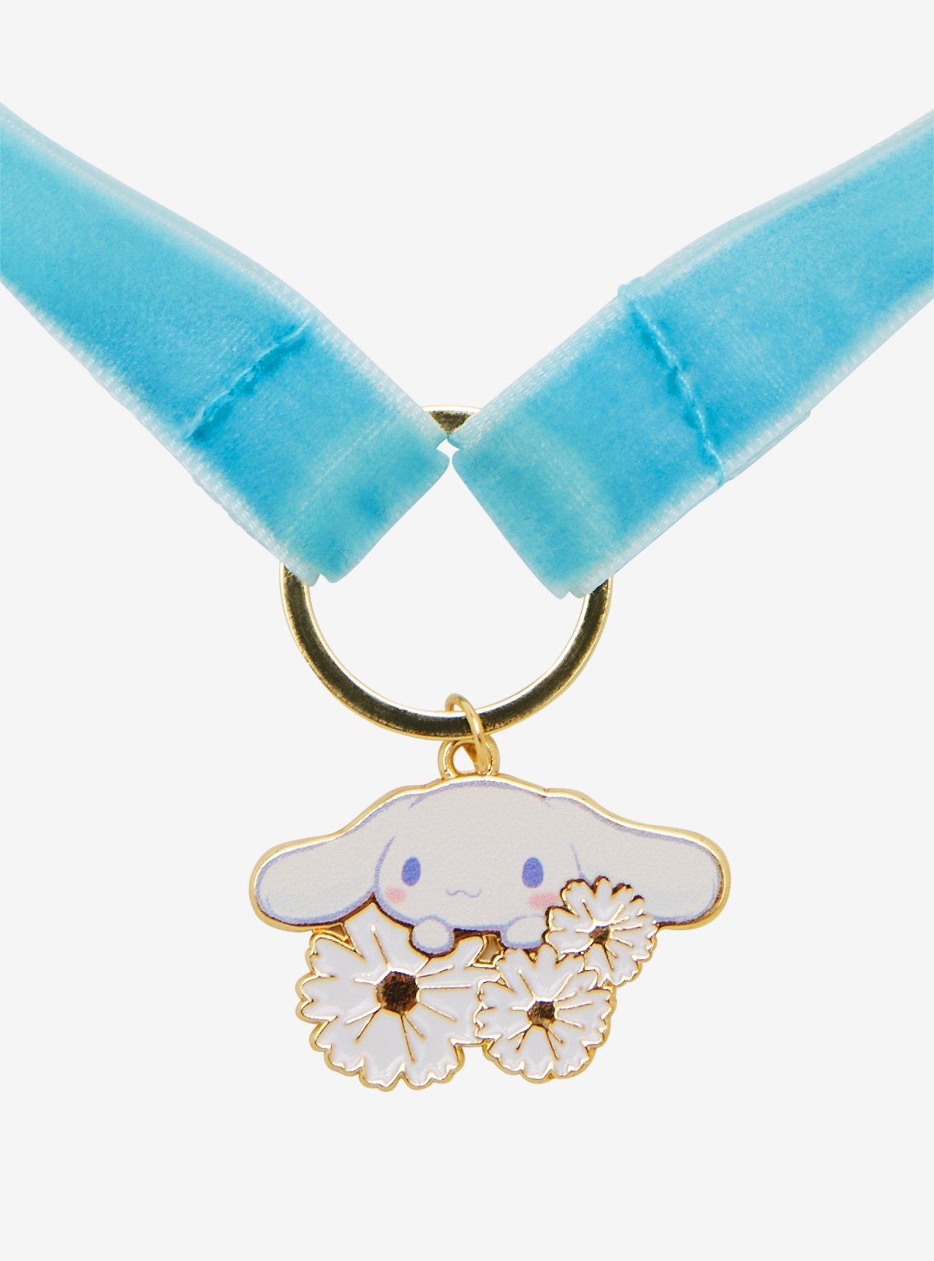 Cinnamoroll Floral Charm Velvet Choker, , hi-res