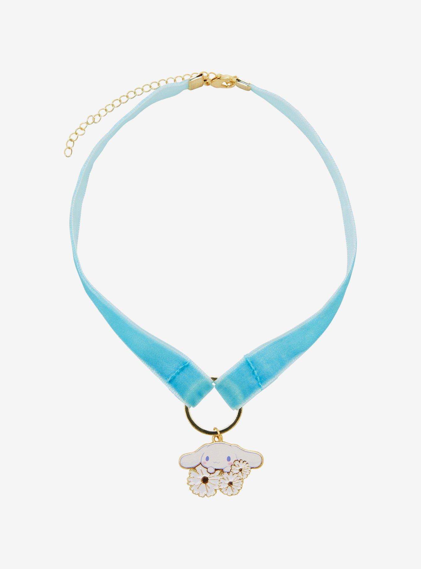 Cinnamoroll Floral Charm Velvet Choker, , alternate