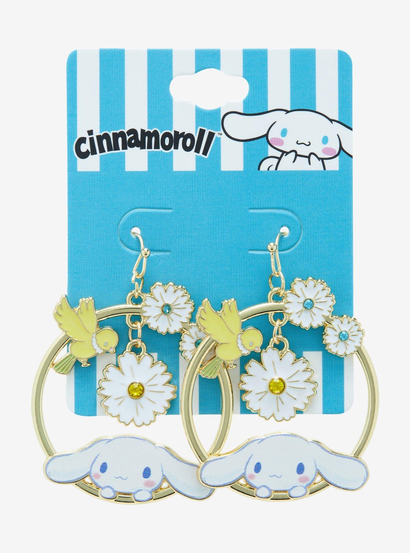 Cinnamoroll Flower Circle Earrings, , alternate