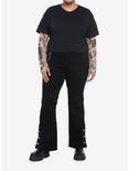 Tattoo Mesh Twofer Girls Crop Long-Sleeve T-Shirt Plus Size, MULTI, alternate