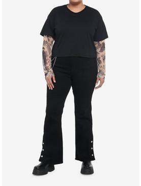 Tattoo Mesh Twofer Girls Crop Long-Sleeve T-Shirt Plus Size, , hi-res