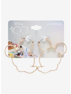 Plus Size Disney100 Mickey Mouse Outline Hoop Earrings, , hi-res