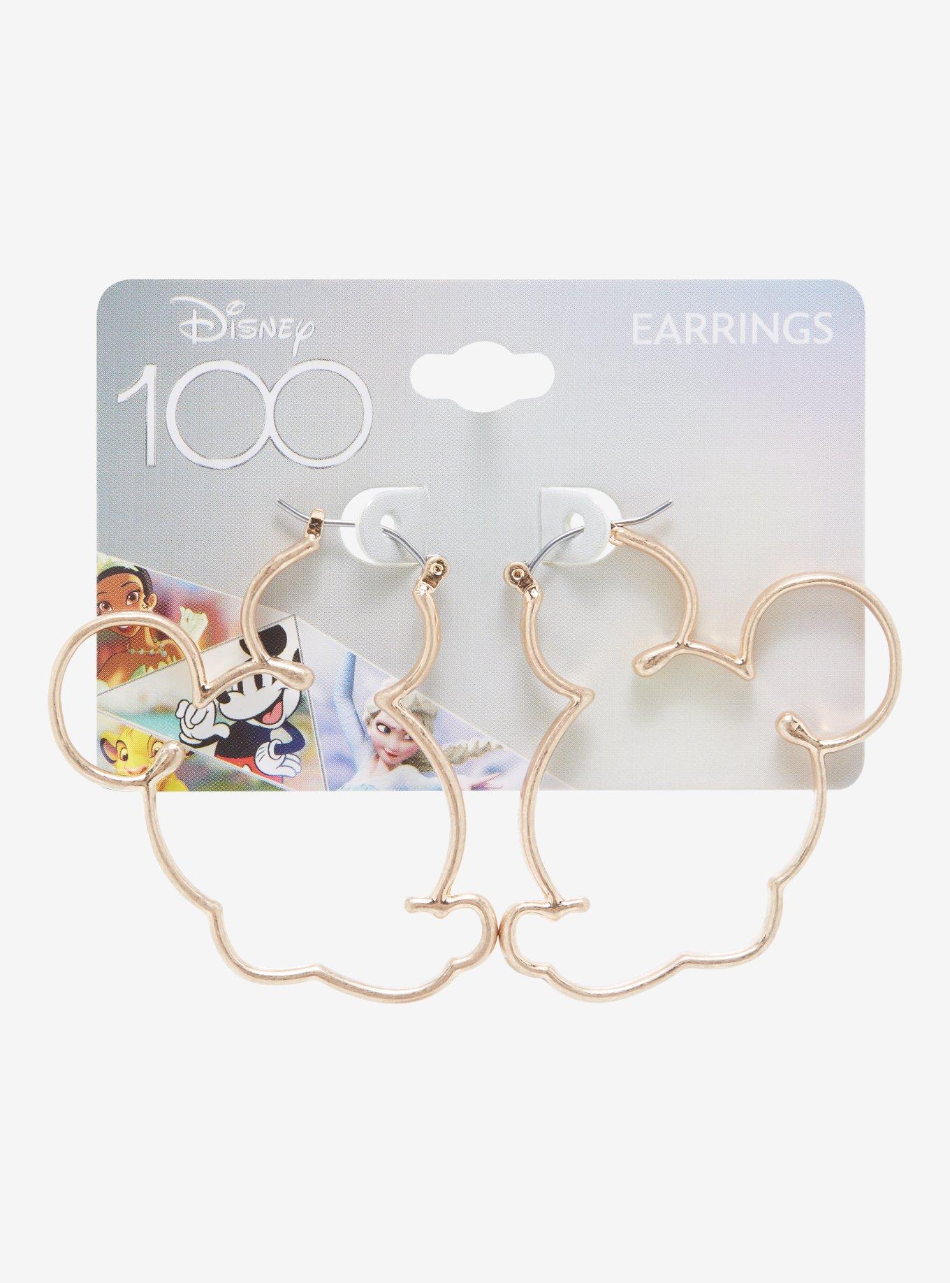 Disney100 Mickey Mouse Outline Hoop Earrings, , alternate
