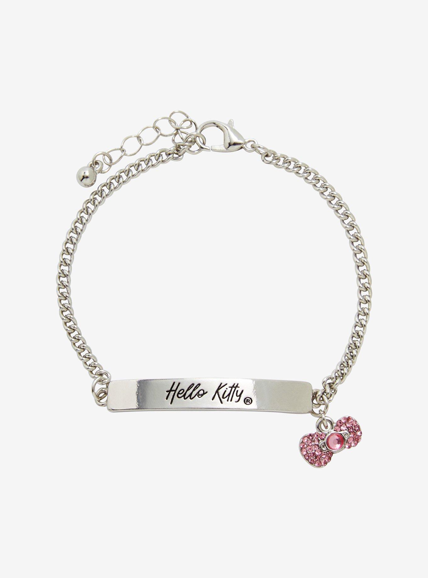Hello Kitty Nameplate Bling Bracelet Set, , alternate