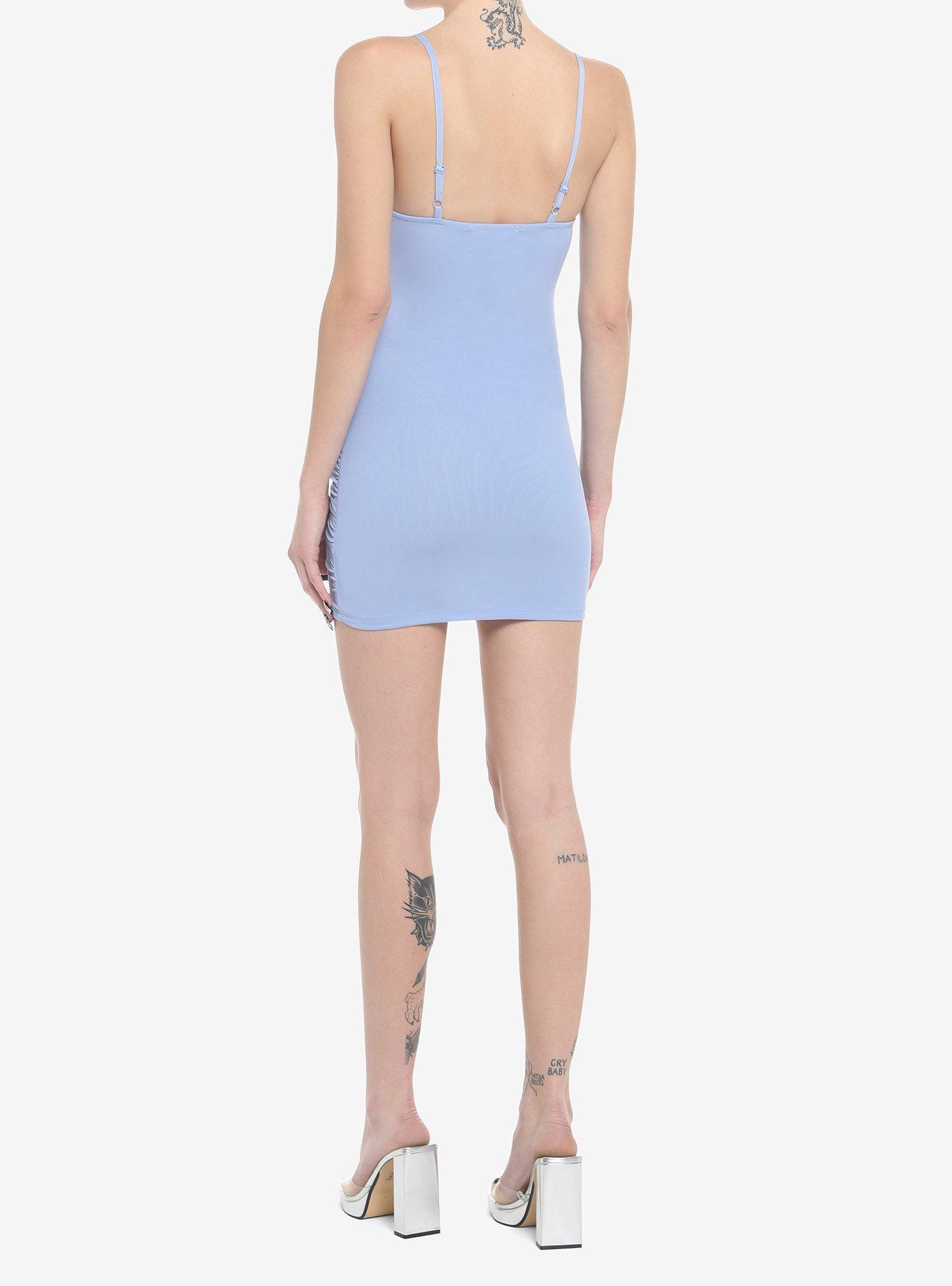 Periwinkle Blue Cutout Mini Dress, BLUE, alternate