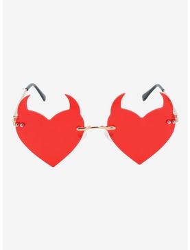 Red Devil Heart Sunglasses, , hi-res