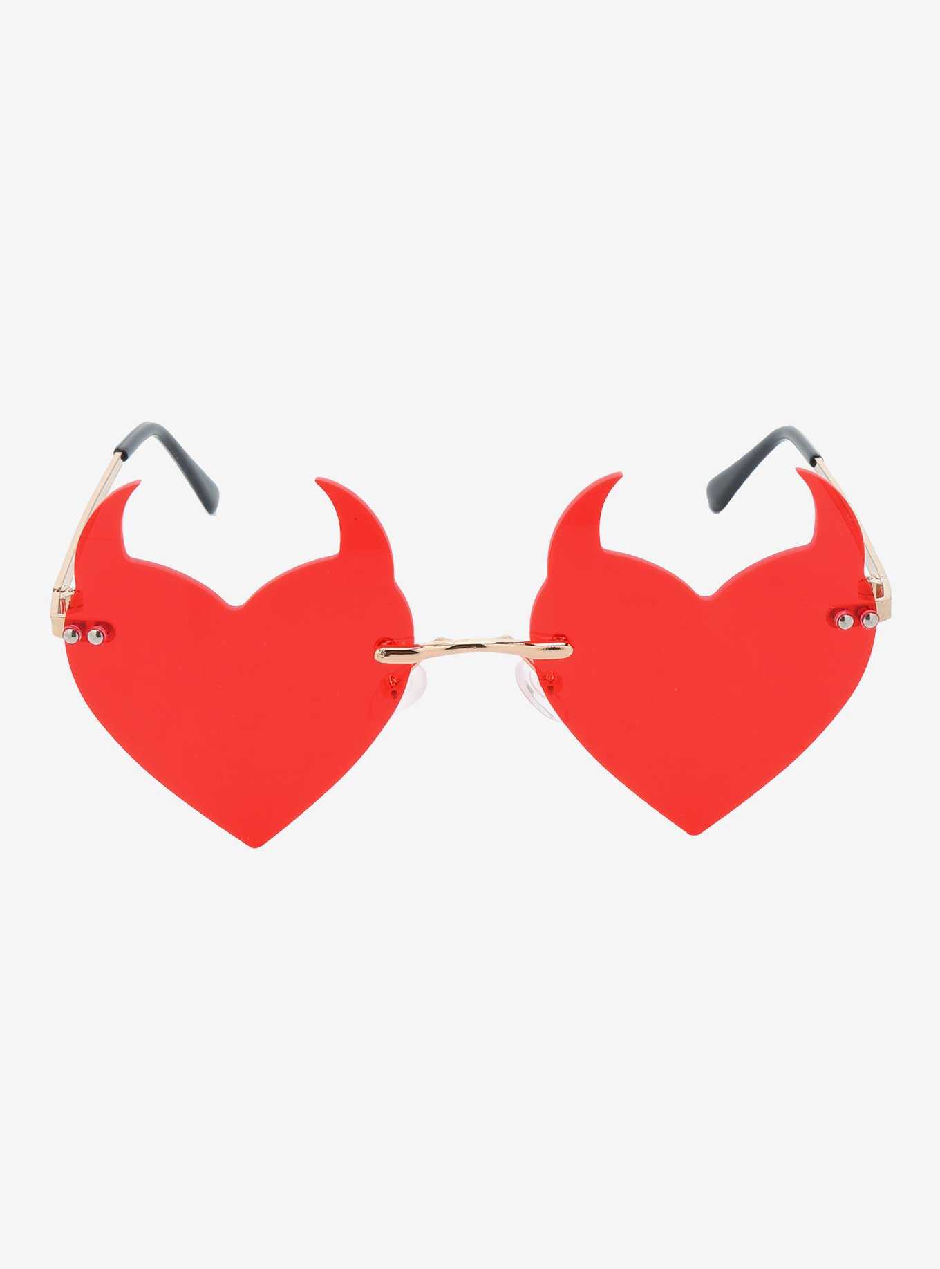 Red Devil Heart Sunglasses, , hi-res