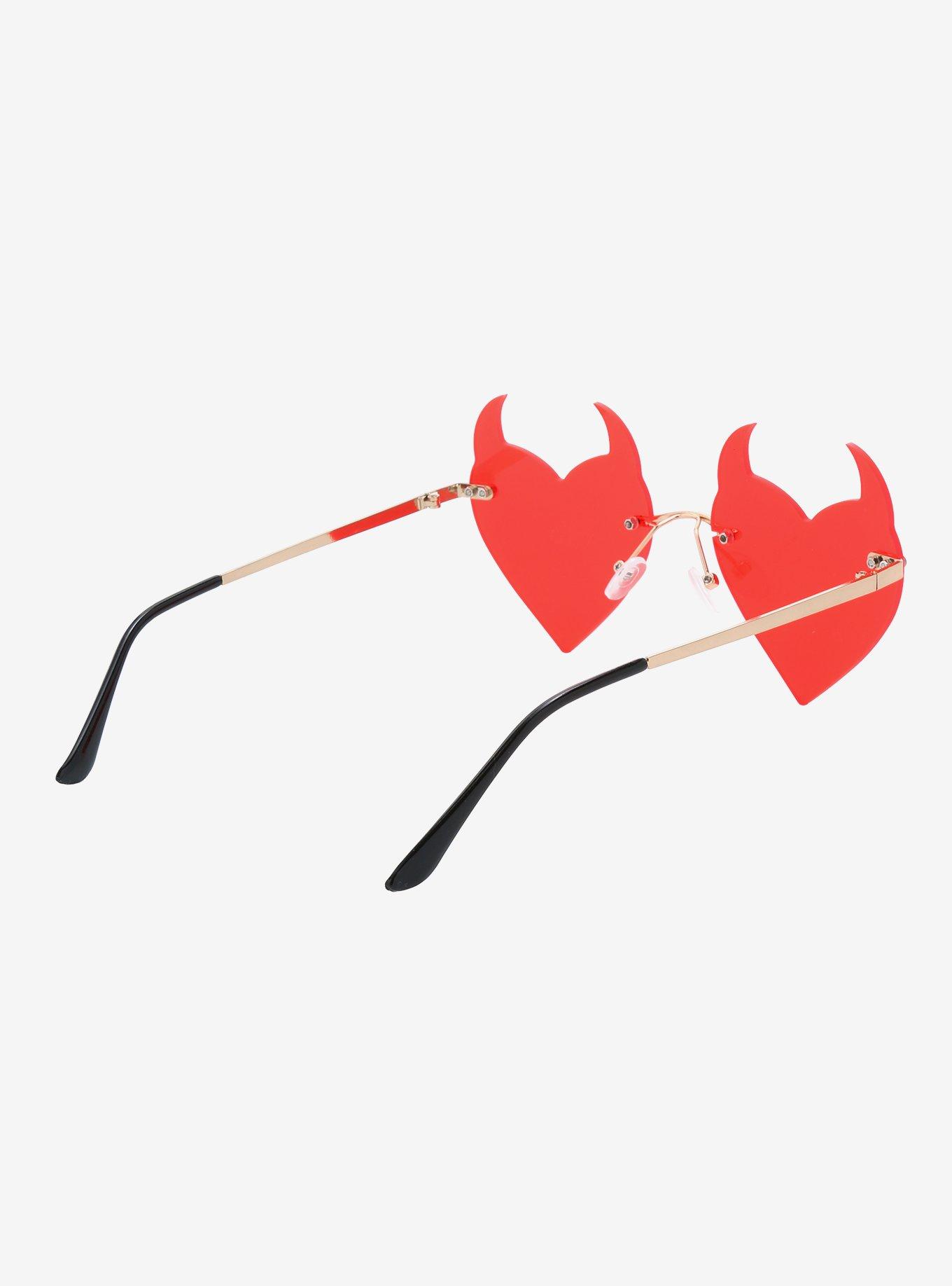 Red Devil Heart Sunglasses, , alternate