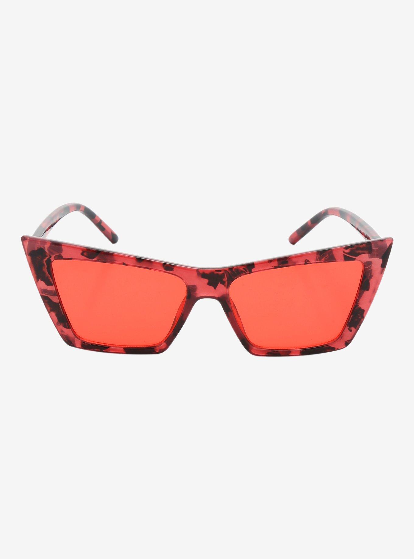 Red Leopard Cat Eye Sunglasses, , alternate