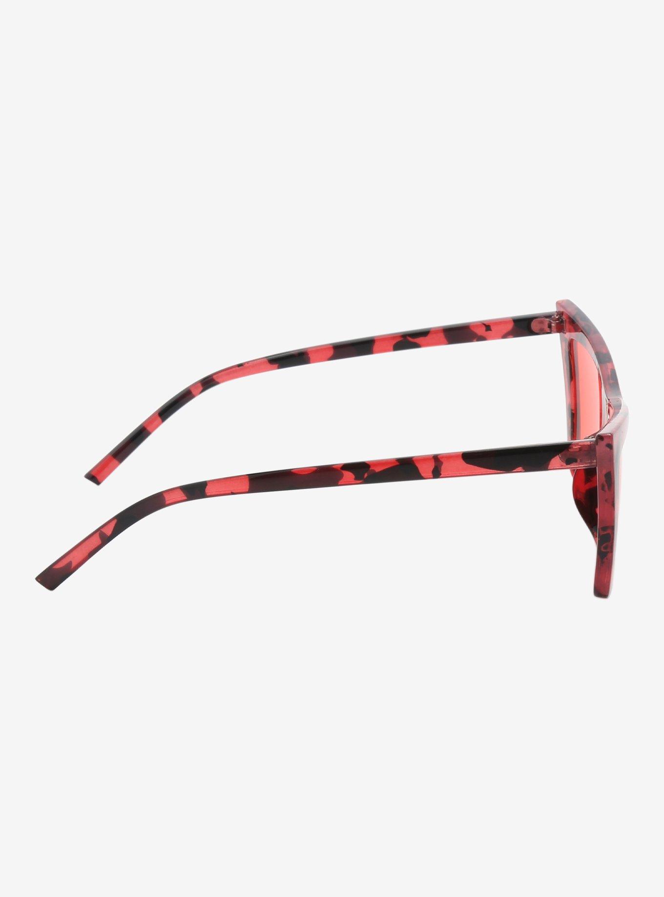 Red Leopard Cat Eye Sunglasses, , alternate