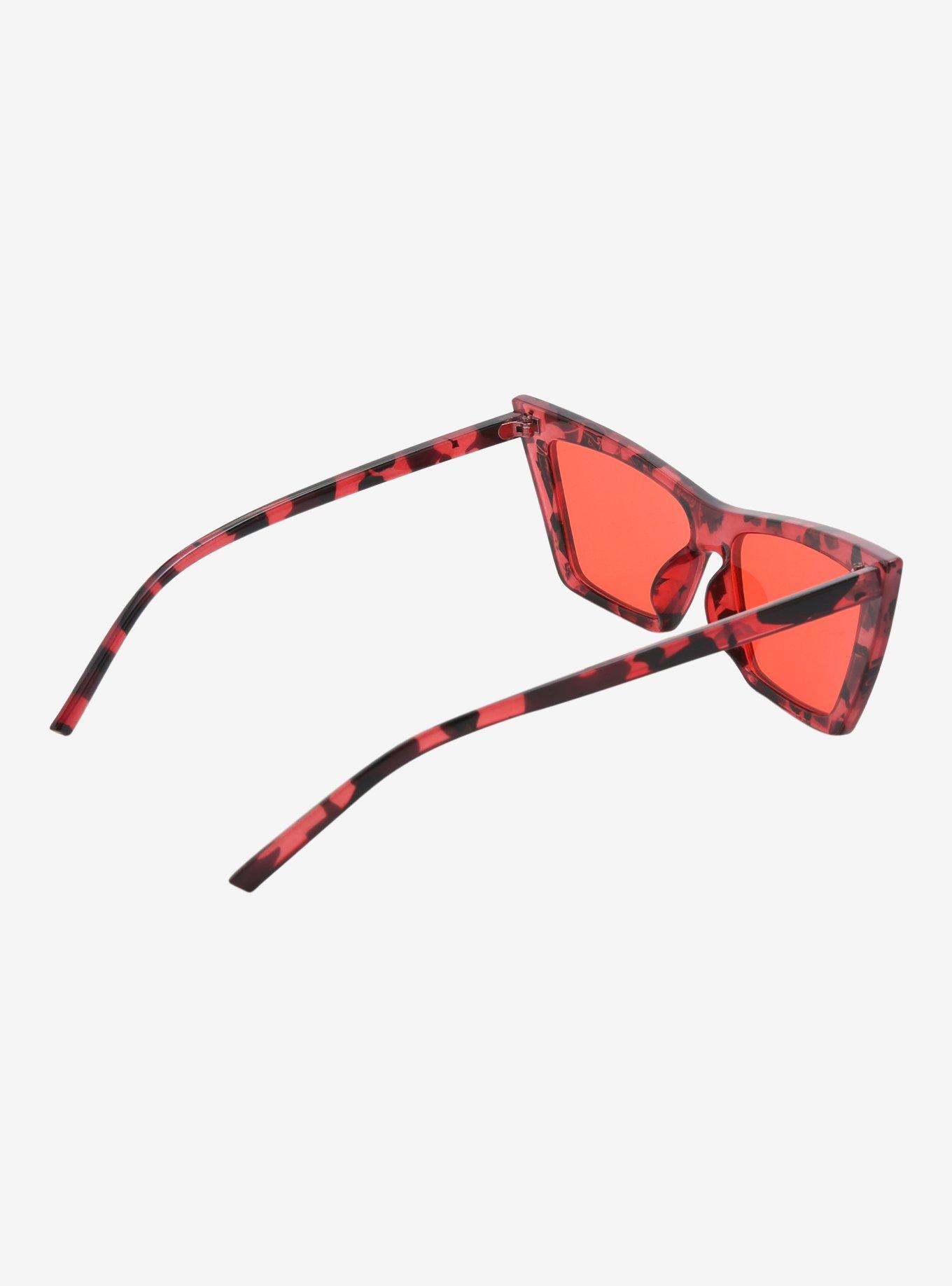 Red Leopard Cat Eye Sunglasses, , alternate