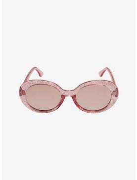 Pink Glitter Oval Sunglasses, , hi-res