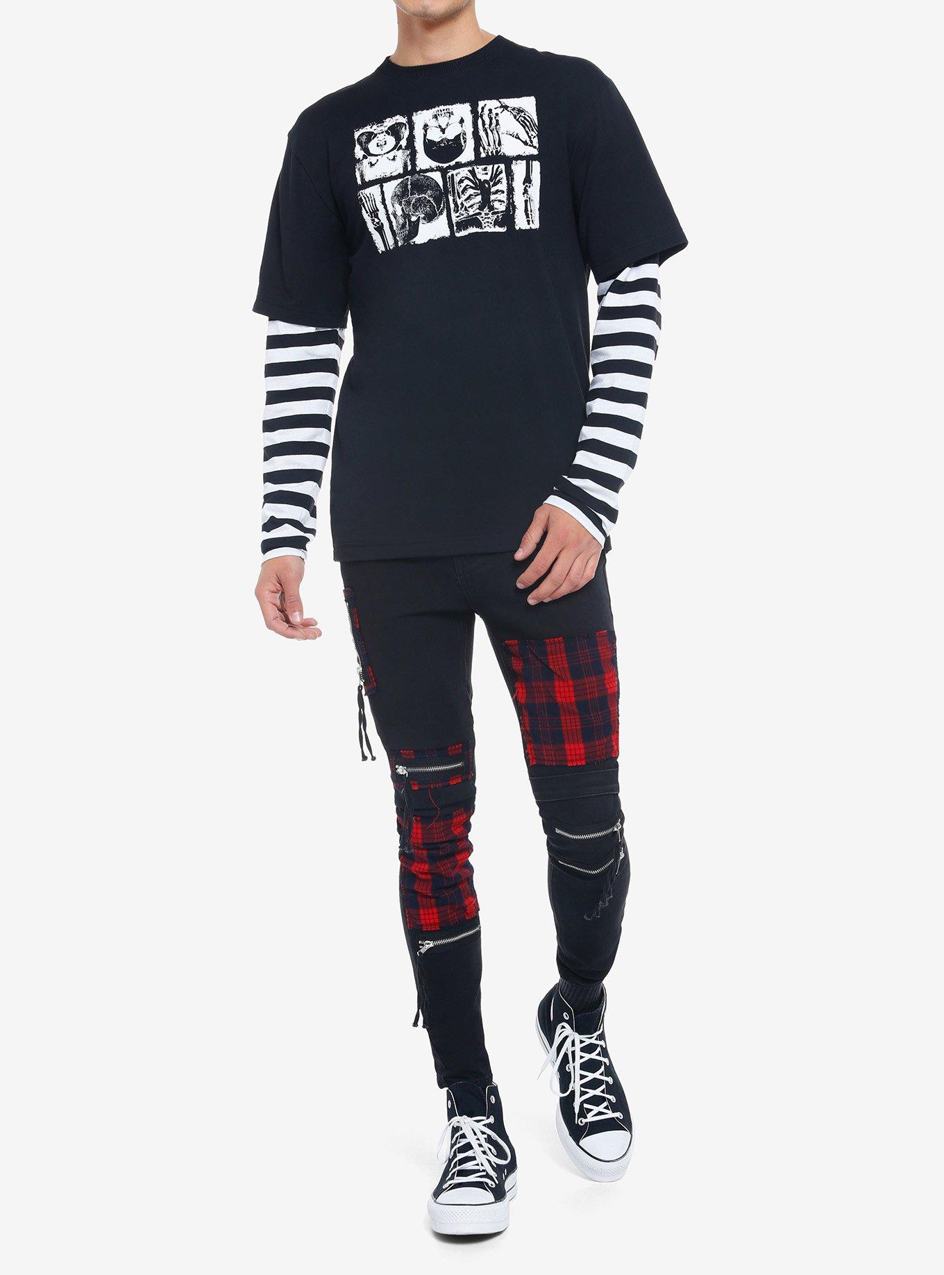 Skeleton X-Rays Twofer Long-Sleeve T-Shirt, BLACK, alternate