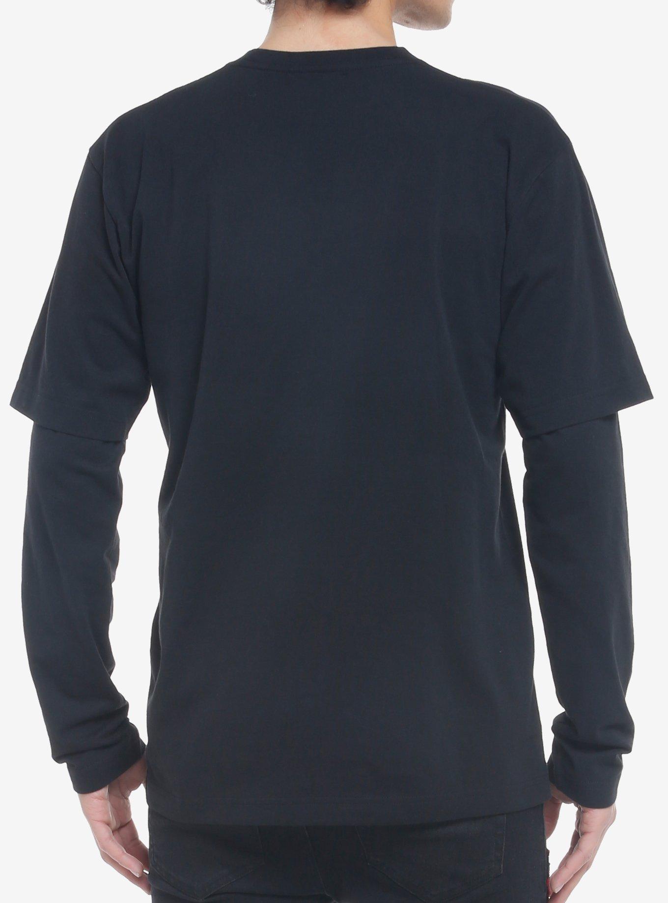 Dark Alice In Wonderland Skulls TwoFer Long-Sleeve T-Shirt, BLACK, alternate