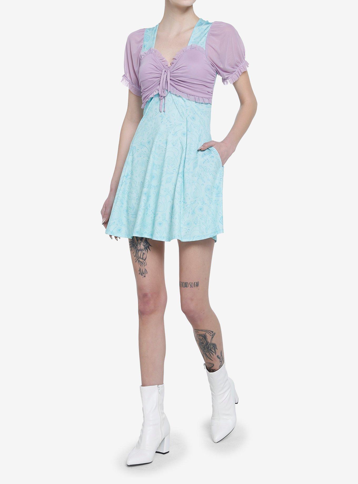 Her Universe Disney The Little Mermaid Lace-Up Sweetheart Dress, MULTI, alternate