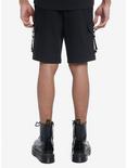 Black Cargo Pocket Buckle Shorts, BLACK, alternate