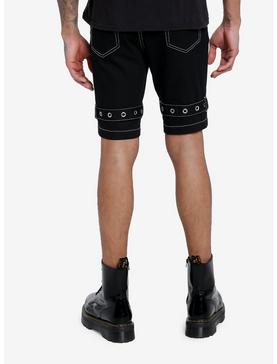 Contrast Stitch Grommet Strap Cargo Shorts, , hi-res
