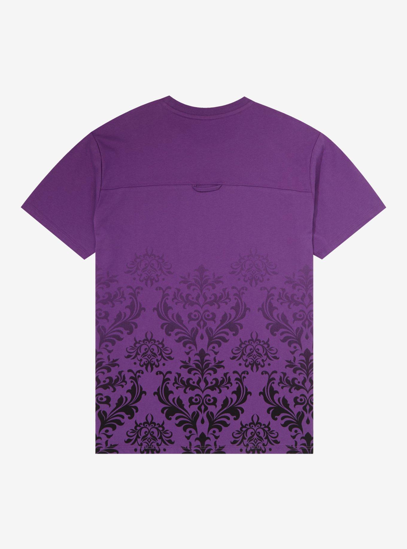 Disney Haunted Mansion Wallpaper Print T-Shirt - BoxLunch Exclusive, PURPLE, alternate
