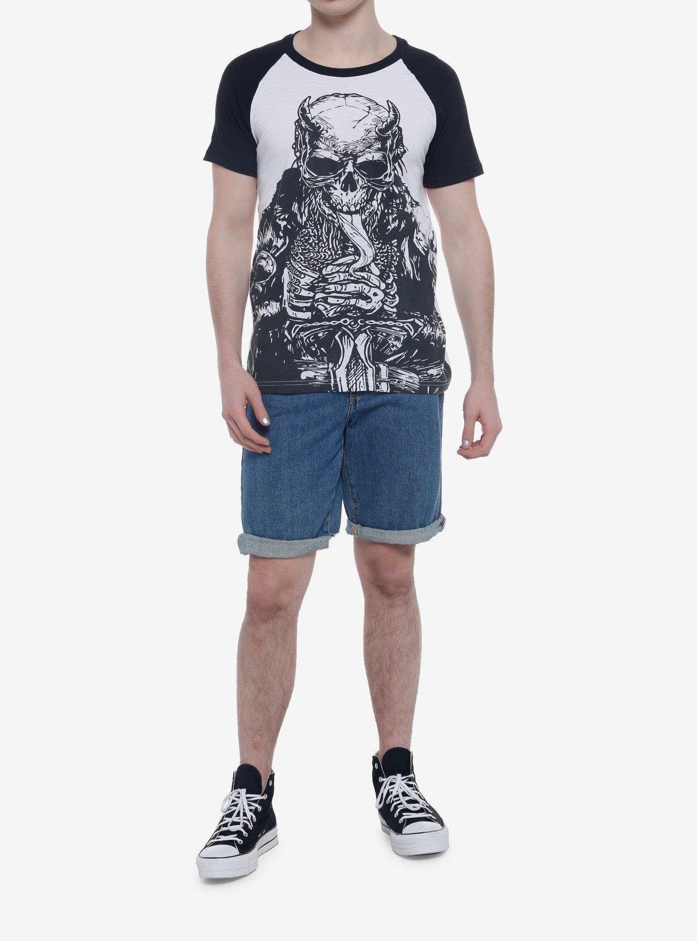 Skull Demon Raglan T-Shirt, BLACK, alternate
