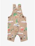 Sanrio Cinnamoroll Camping Character Allover Print Infant Overalls - BoxLunch Exclusive, BEIGE, alternate
