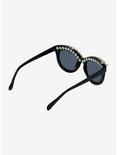 Black Studded Cat Eye Sunglasses, , alternate