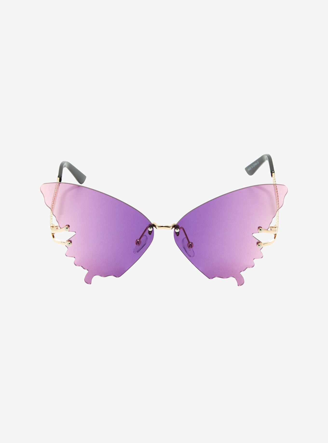 Purple Gradient Butterfly Sunglasses, , alternate