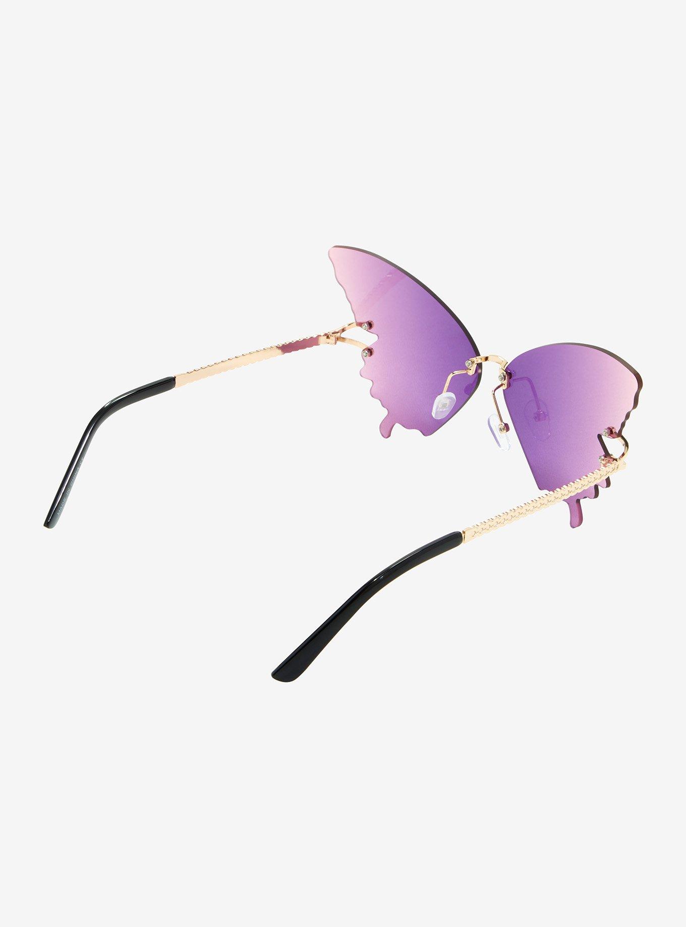 Purple Gradient Butterfly Sunglasses, , alternate