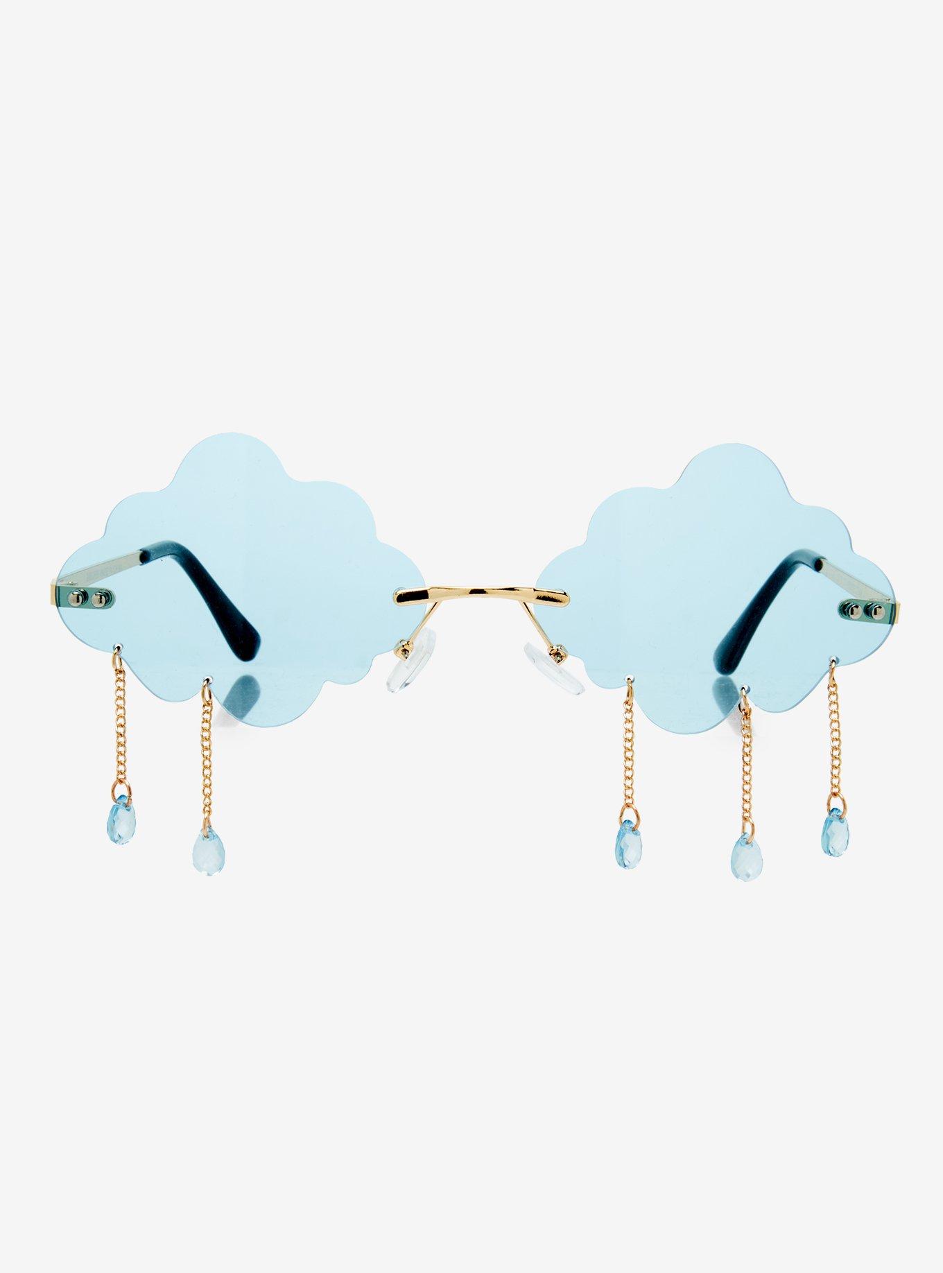 Blue Cloud Rain Drop Sunglasses, , alternate