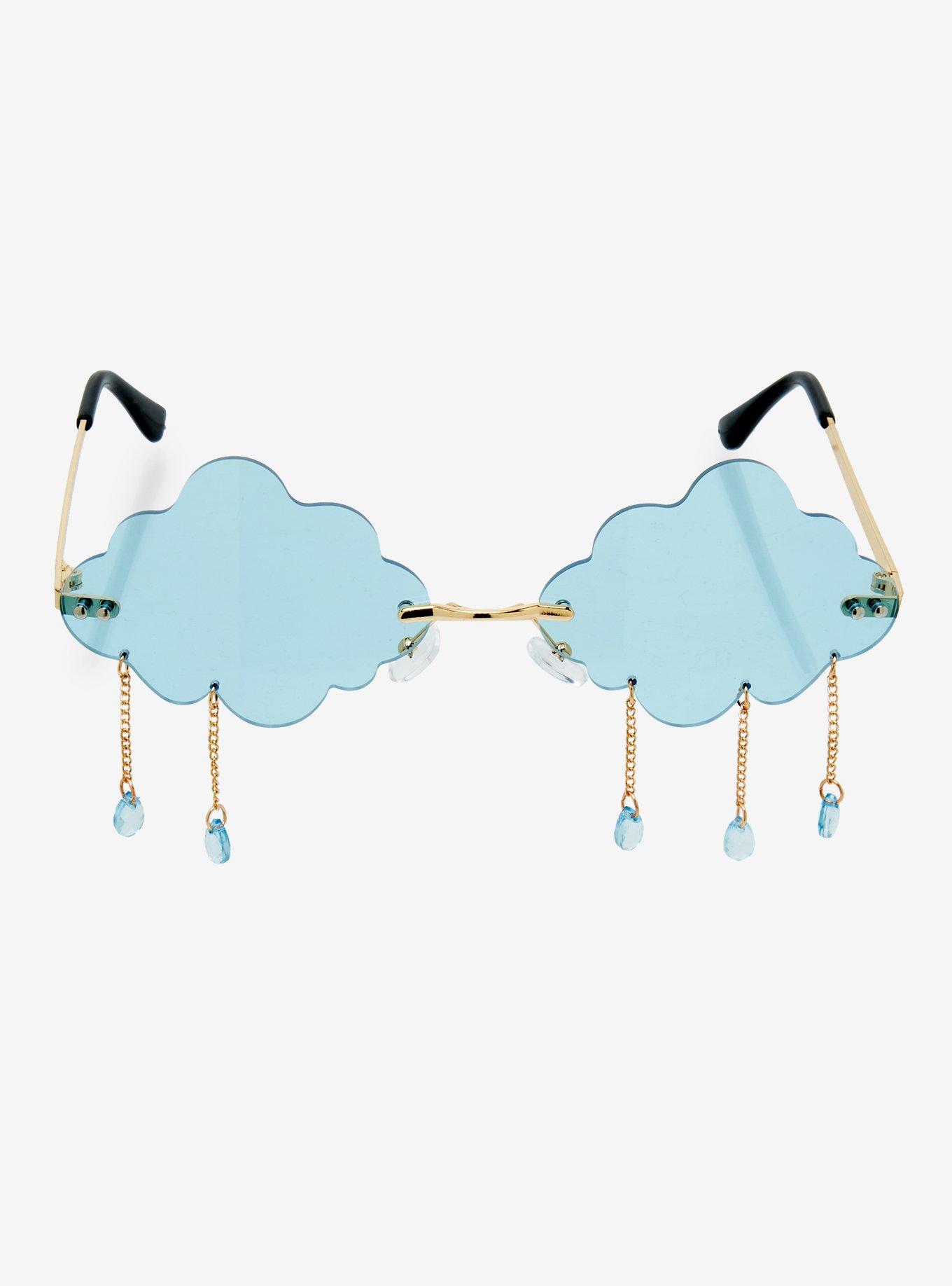 Blue Cloud Rain Drop Sunglasses, , alternate