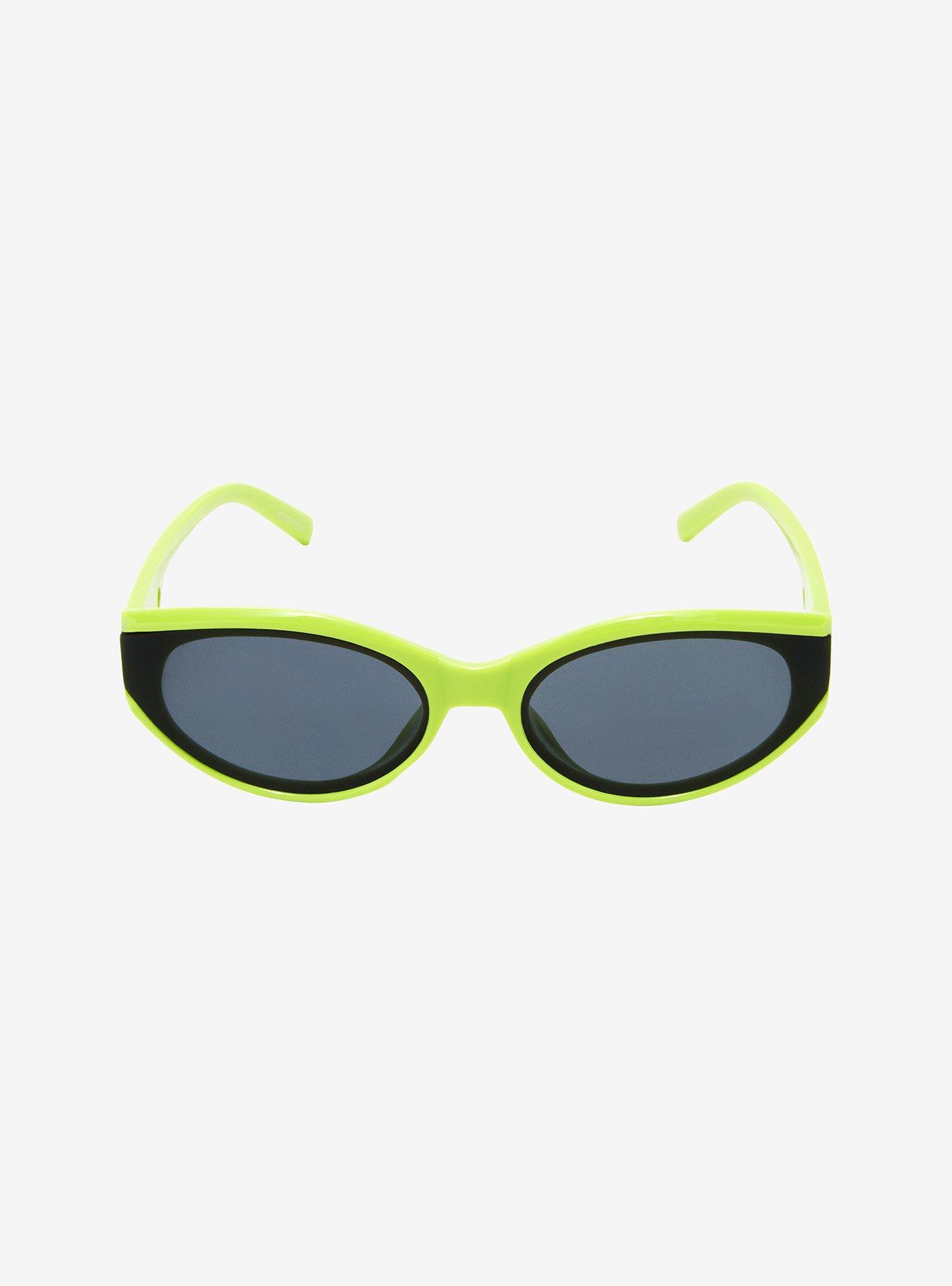 Neon Green Y2K Sunglasses, , alternate