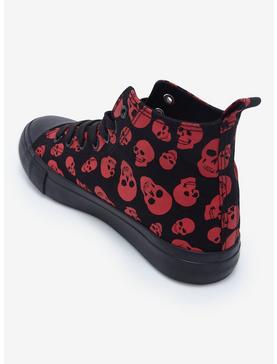 Plus Size Red Skulls Hi-Top Sneakers, , hi-res