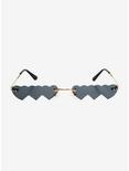 Black Triple Heart Sunglasses, , alternate