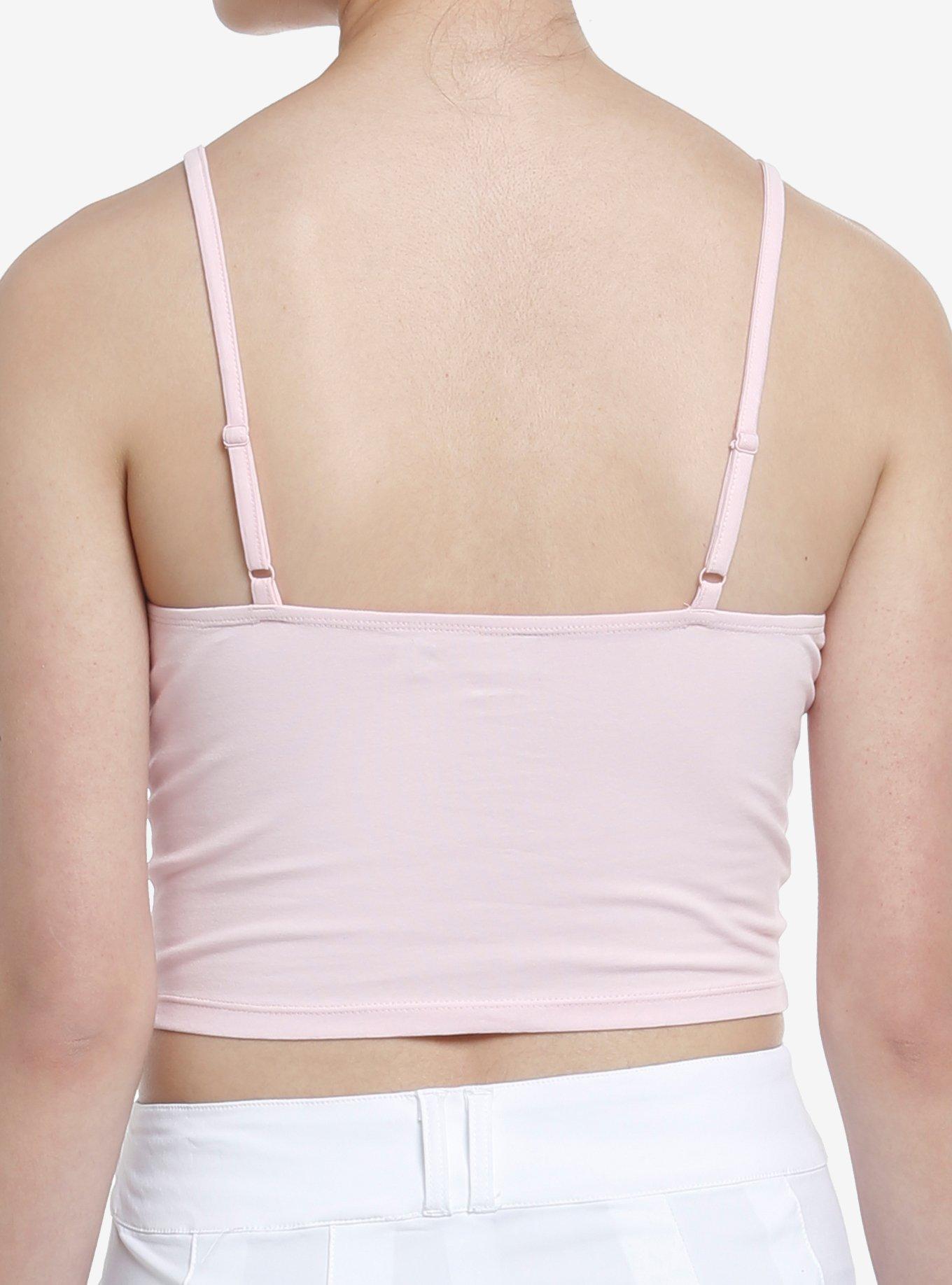 Sweet Society Pink & White Bow Strappy Girls Cami, PINK, alternate