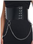 Black Drop Chain Corset Belt, BLACK, alternate