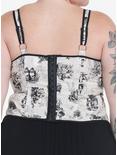 Thorn & Fable Through The Looking Glass Sketch Girls Corset Top Plus Size, MULTI, alternate