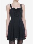 Cosmic Aura Black Butterfly Lace-Up Skater Dress, BLACK, alternate