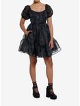 Thorn & Fable Black Organza Tiered Dress, BLACK, alternate