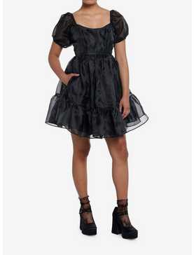 Thorn & Fable Black Organza Tiered Dress, , hi-res