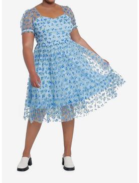Sweet Society Blueberry Glitter Mesh Dress Plus Size, , hi-res