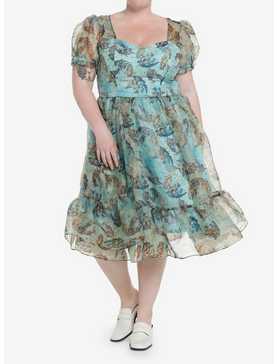 Thorn & Fable The Birth Of Venus Mesh Puff Sleeve Dress Plus Size, , hi-res