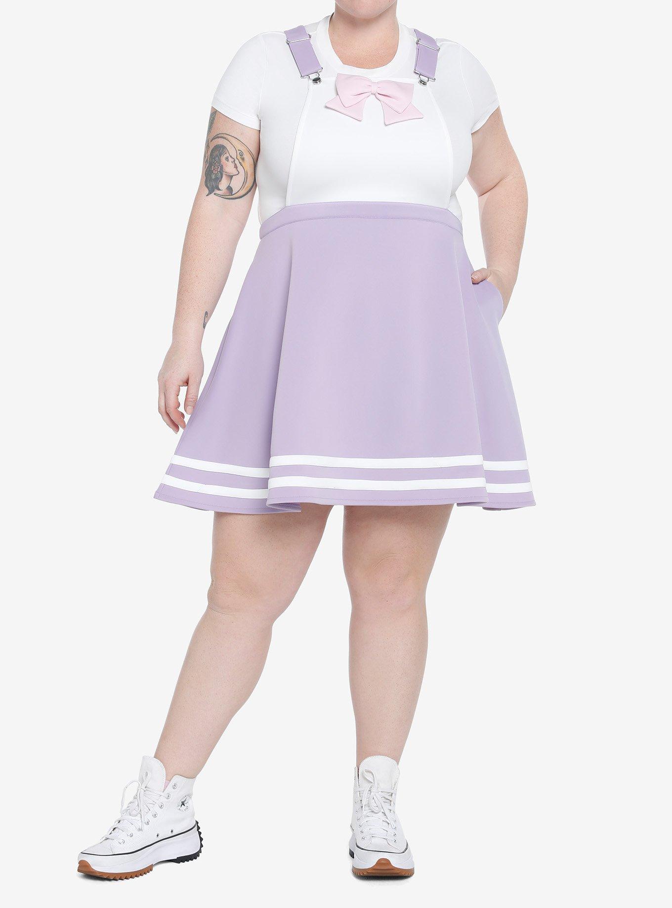 Pastel Purple & Pink Bow Skirtall Plus Size, , hi-res