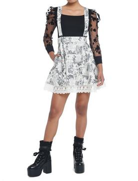 Thorn & Fable Through The Looking Glass Art Suspender Skirt, , hi-res