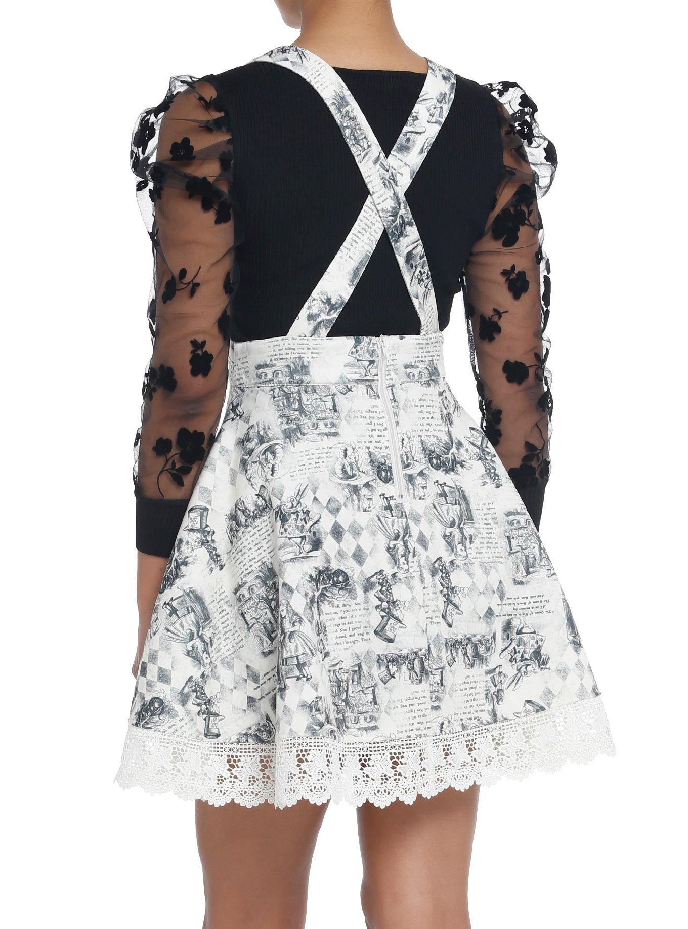 Thorn & Fable Through The Looking Glass Art Suspender Skirt, MULTI, alternate