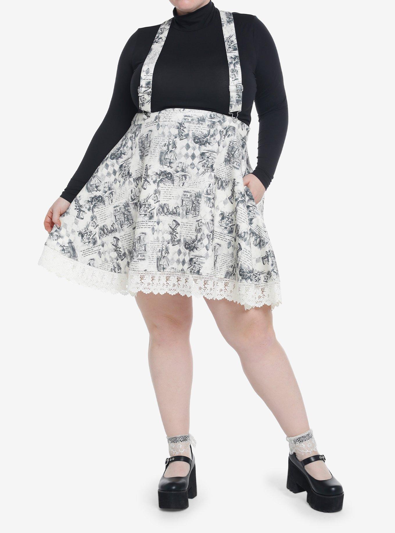 Thorn & Fable Through The looking Glass Art Suspender Skirt Plus Size, MULTI, alternate