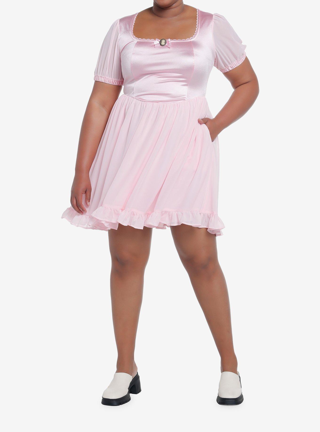Sweet Society Pink Cameo Chiffon Dress Plus Size, PINK, alternate