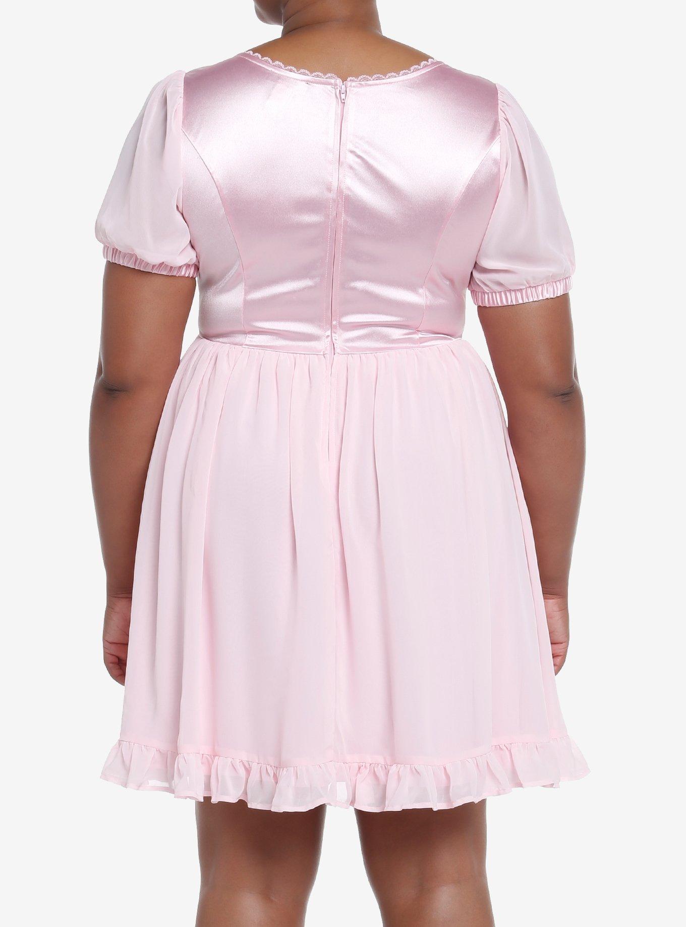 Sweet Society Pink Cameo Chiffon Dress Plus Size, PINK, alternate