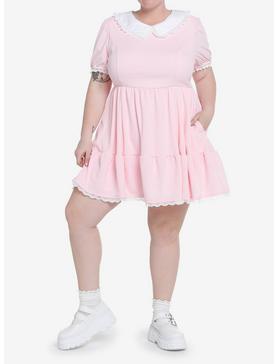 Sweet Society Pink Collared Dress Plus Size, , hi-res