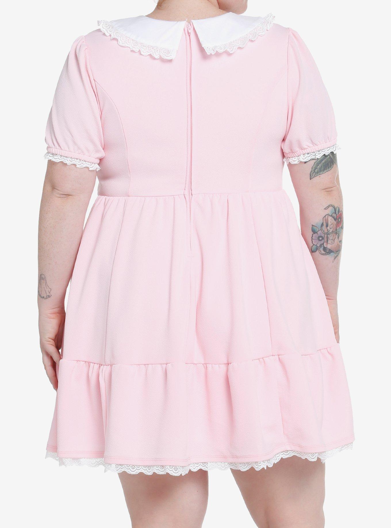 Sweet Society Pink Collared Dress Plus Size, PINK, alternate