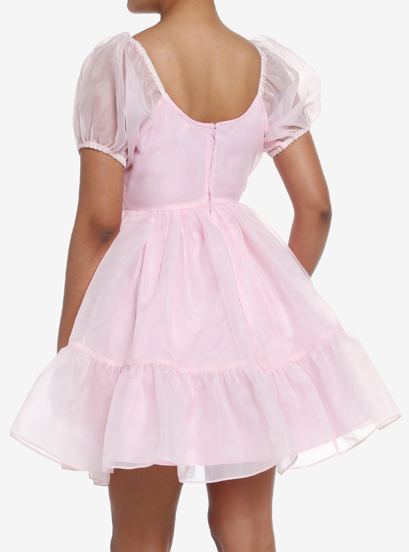 Sweet Society Pink Organza Tiered Dress, PINK, alternate